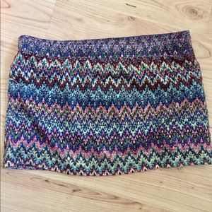 Multi colored mini skirt